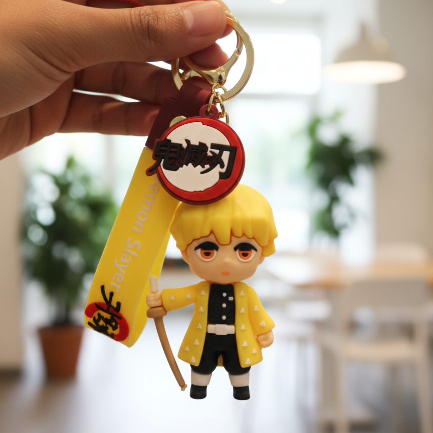 Zenitsu Agatsuma 3D Keychain – Demon Slayer Anime Collectible
