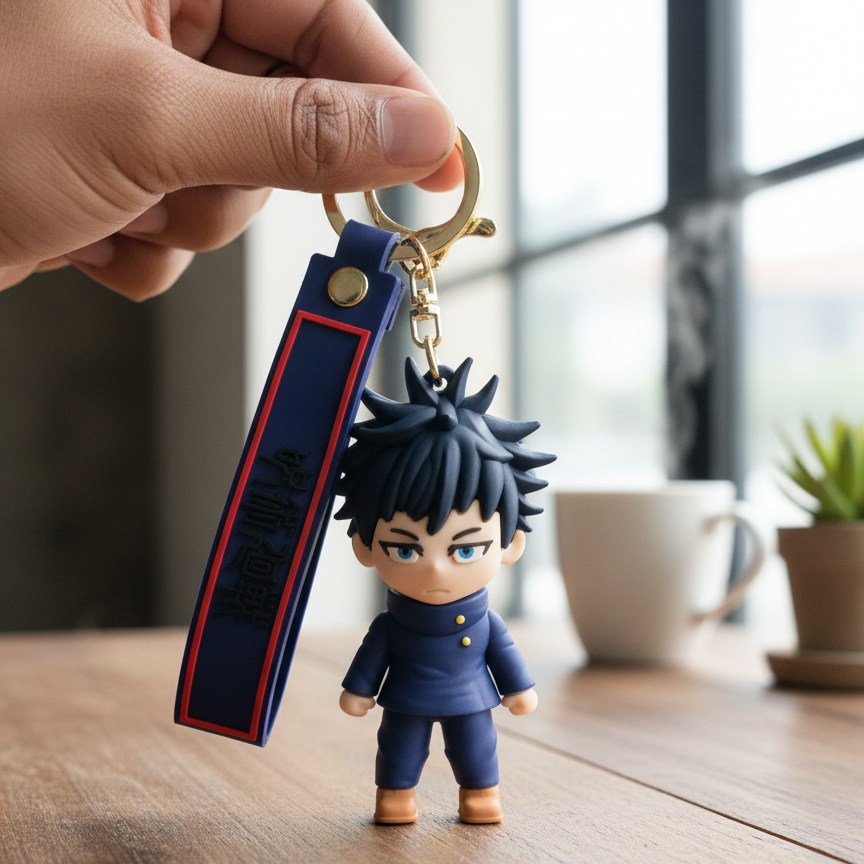 Megumi Fushiguro Anime Keychain – Premium Chibi Figure with Japanese Strap