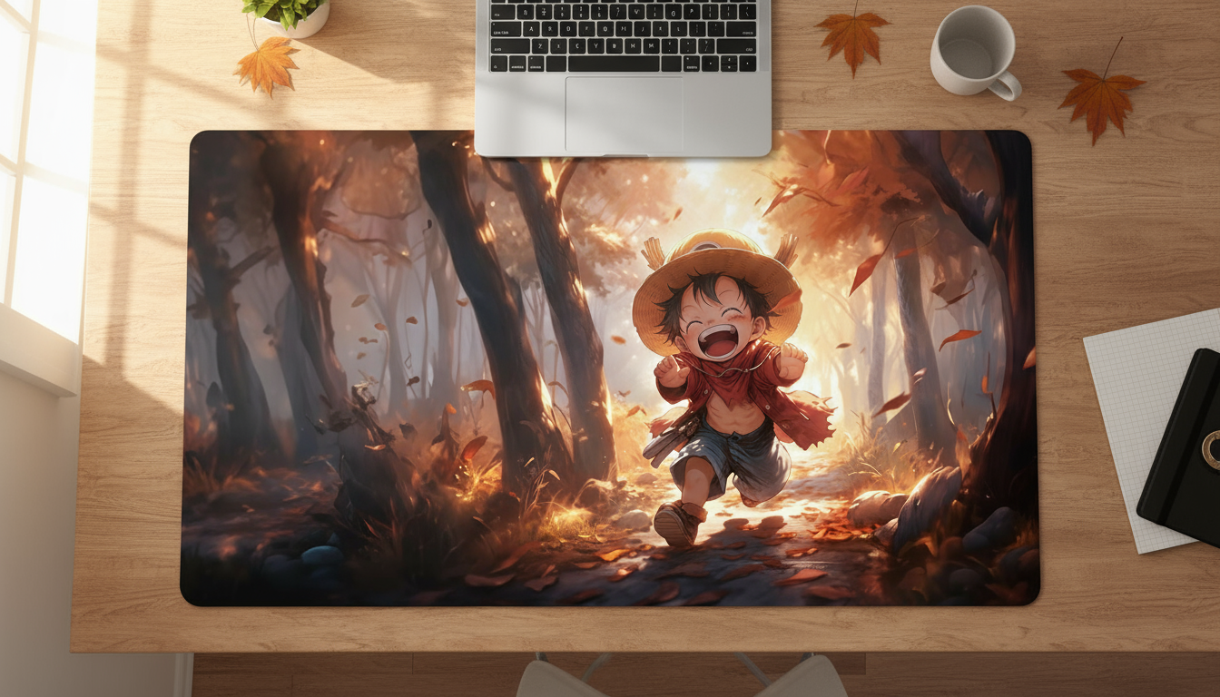 🏴‍☠️One Piece Luffy Desk Mat – Premium Anime Desk Pad (13 × 31.5 inches)