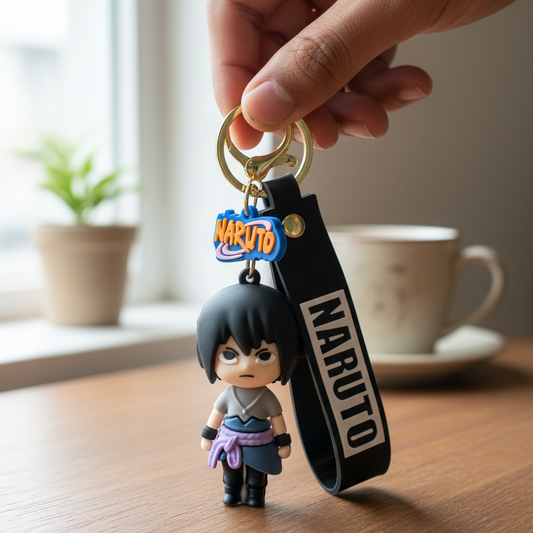 Naruto Sasuke Anime Keychain – Premium Figure with Strap
