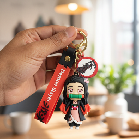 Nezuko Kamado 3D Keychain – Demon Slayer Anime Accessor
