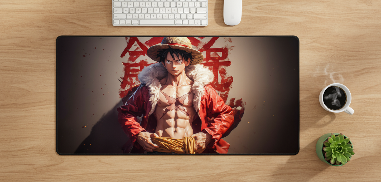 Luffy “Gear Up” Desk Mat – Conquer Your Desk Like a Pirate King