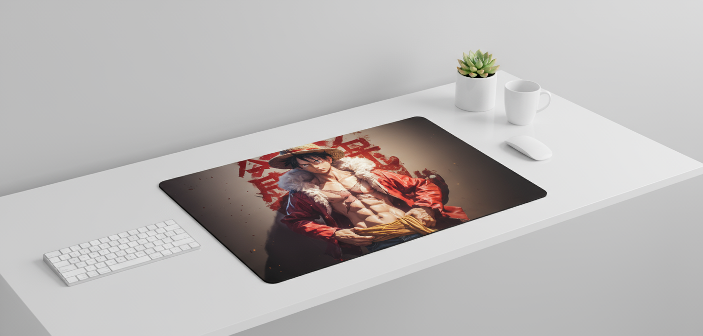 Luffy “Gear Up” Desk Mat – Conquer Your Desk Like a Pirate King