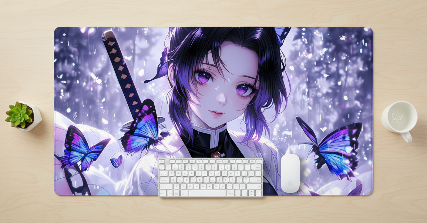 Shinobu Butterfly Desk Mat – Elegance Meets Power