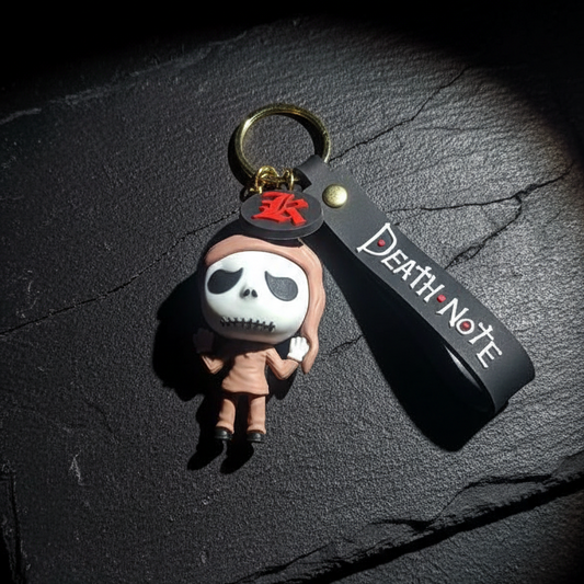 Skull Hooded Anime Keychain with Death Note Strap