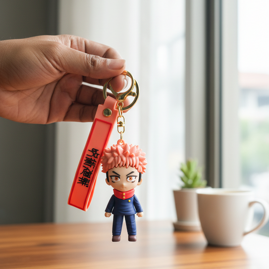 Yuji Itadori Anime Keychain – Premium Chibi Figure with Japanese Strap